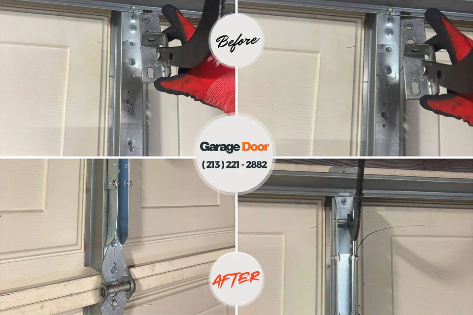 Before and after: garage door repair Riverside, PA